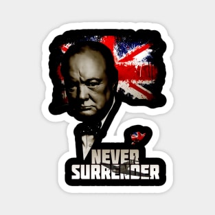 Churchill Never Surrender Magnet