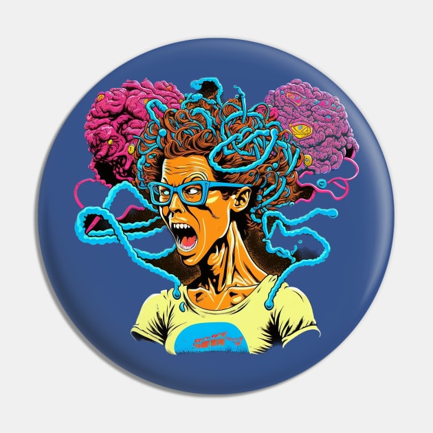 Jamie Lee Curtis vs Flying Spaghetti Monster Pin by Creative Commons