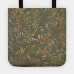 Lakeside garden, watercolor earth tones olive green Tote