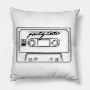 "Party Time"  Minimalist Casette Drawing Pillow