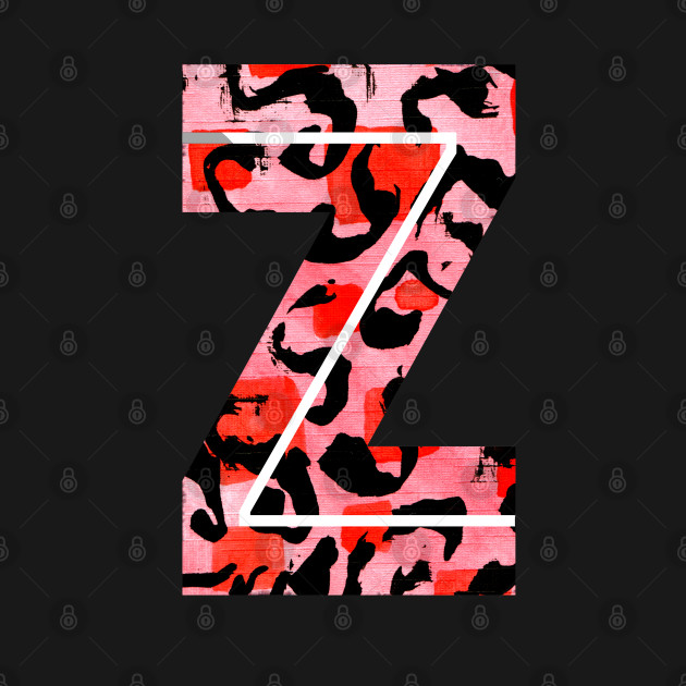 Discover Letter Z Watercolour Leopard Print Alphabet Red - Letter Z - T-Shirt