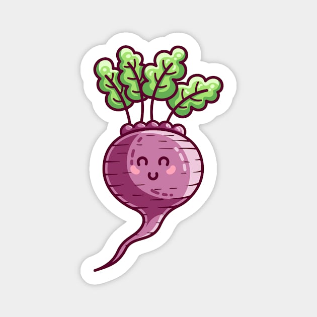 Kawaii Cute Beetroot Magnet by freeves