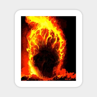 SKULL ON FIRE Magnet