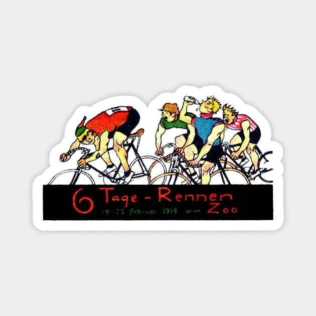 1914 Bicycle Race Magnet by historicimage