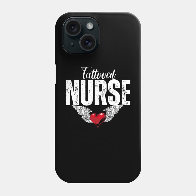 Tattooed Nurse Wings & Heart Phone Case by jackofdreams22