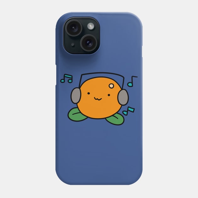 Orange with Headphones Phone Case by saradaboru