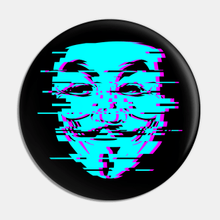 Anon Glitch Blue Pin