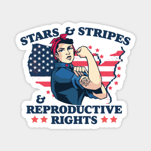 Stars and Stripes and Reproductive Rights // Patriotic American Rosie the Riveter Feminist Magnet