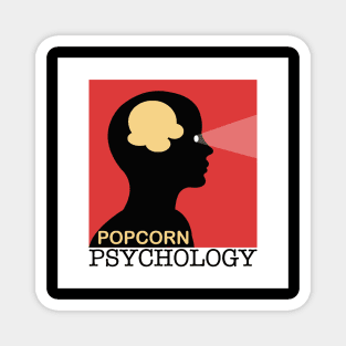 Popcorn Psychology White Border Magnet