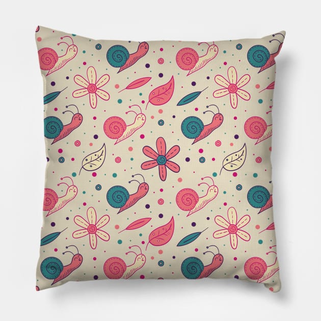 Cute Moon Snails Pillow by Dear Waistline