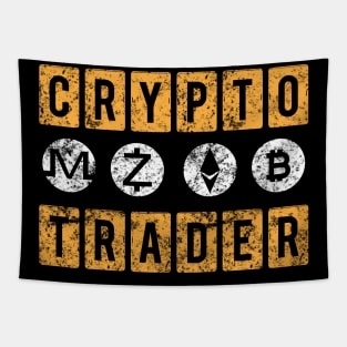 Crypto Trader Bitcoin Blockchain Distressed Tapestry