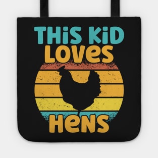 Kids This Kid Loves Hens - Chicken lover graphic Tote