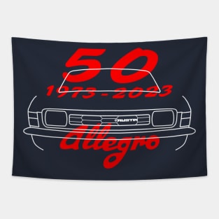 Austin Allegro classic car outline 50th anniversary special edition (white) Tapestry