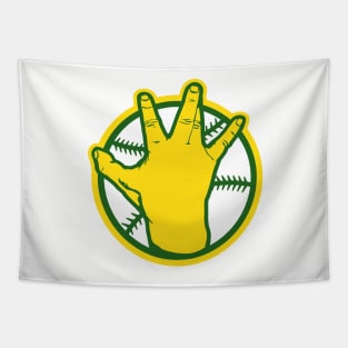 Oakland A's Westside Hand Sign Design Tapestry