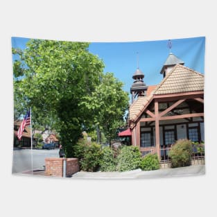 Copenhager Liqueur and Mini Mart - Solvang California Street Scene Tapestry