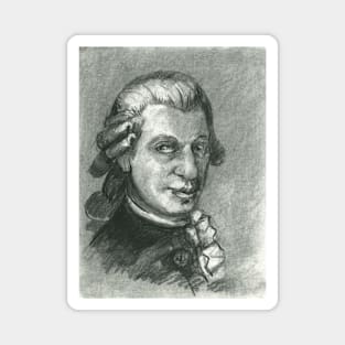 Wolfgang Amadeus Mozart - charcoal portrait Magnet