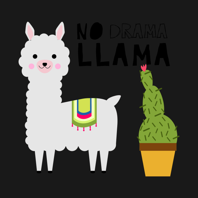 No Drama Llama Cute Succulents Cactus by kristinedesigns