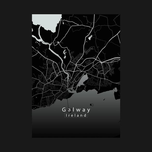 Galway Ireland City Map dark by Robin-Niemczyk