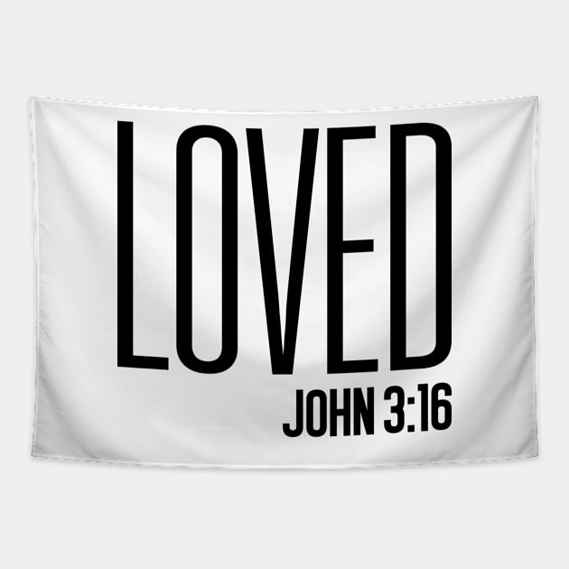 Loved, John 3:16 Tapestry by colorsplash