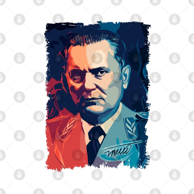 Josip Broz Tito the President of Yugoslavia SFRJ Abstract portrait illustration by Naumovski