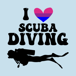 I Heart Scuba Diving (Bisexual Flag) T-Shirt