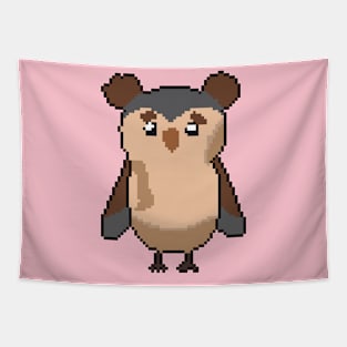 Owl Avatar Pixel Art Tapestry