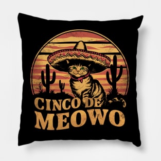 Cinco De Meowo Funny Cinco De Mayo Cat Men Pillow