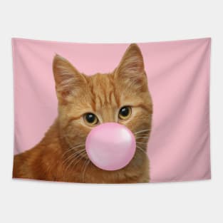 Bubble Gum Cat Tapestry