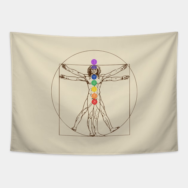 Vitruvian man tapestry top