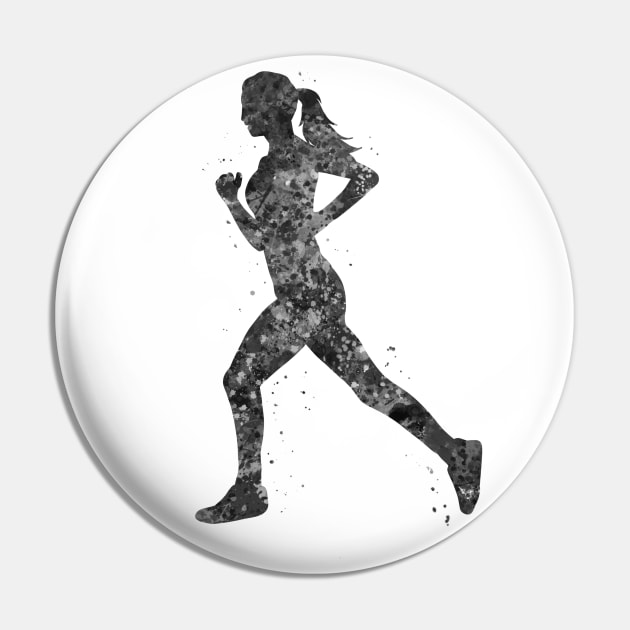 Runner girl black and white Pin by Yahya Art