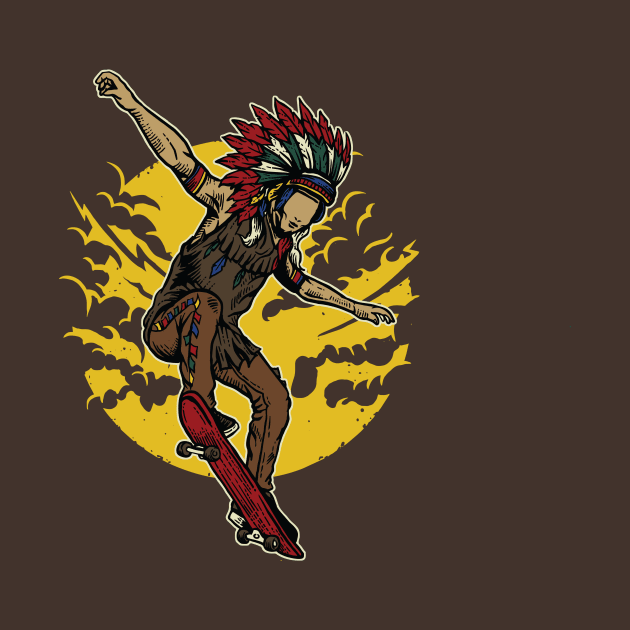 Indian Chief Skateboard by MisfitInVisual