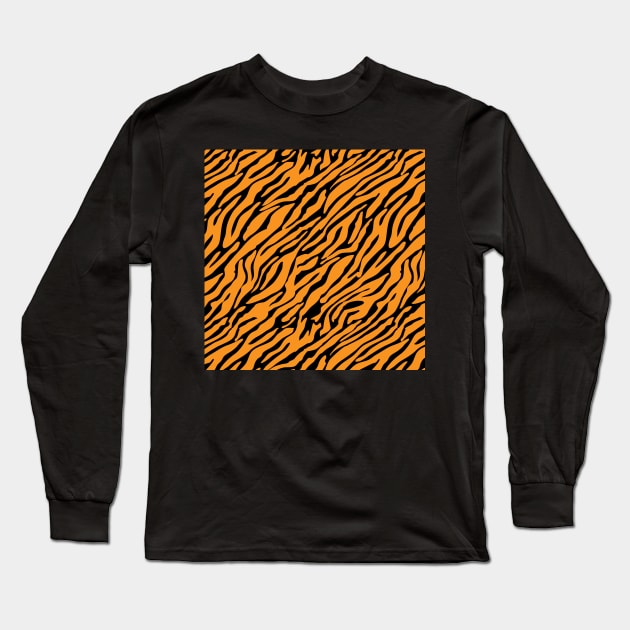 Tiger Striped Long Sleeve Shirts & Custom Orange Black Tiger Shirts