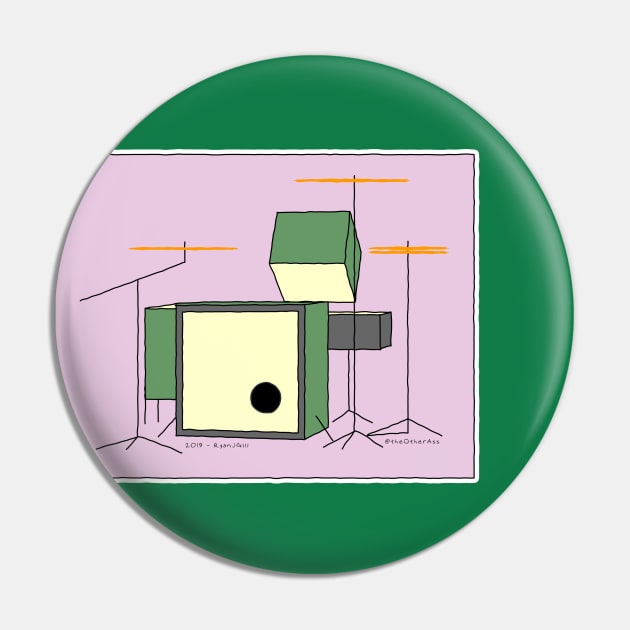 Square Drum-Set Pin by RyanJGillComics