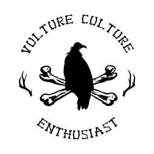 Vulture Culture Enthusiast with Antlers (Black) T-Shirt