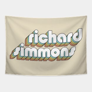 Richard Simmons - Retro Rainbow Typography Faded Style Tapestry