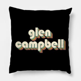 Retro Vintage Rainbow Glen Letters Distressed Style Pillow