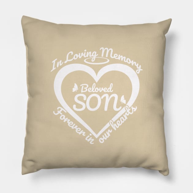 In Loving Memory Beloved Son Pillow by The Printee Co