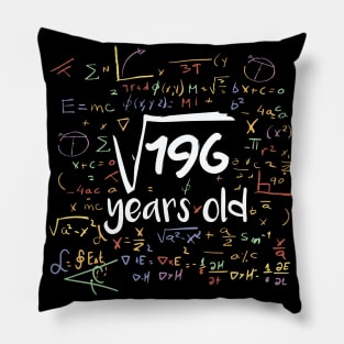 Square Root of 196 Years Old // Funny Math Birthday // 14 Years Old Pillow