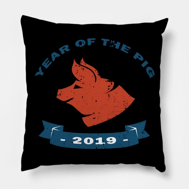 2019 Year Of The Pig Pillow by MasliankaStepan