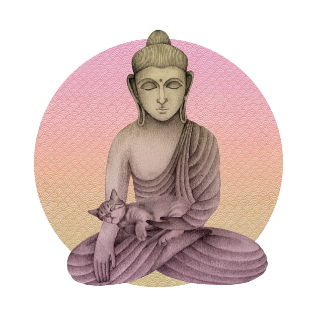 Buddha with cat 6 by KindSpirits