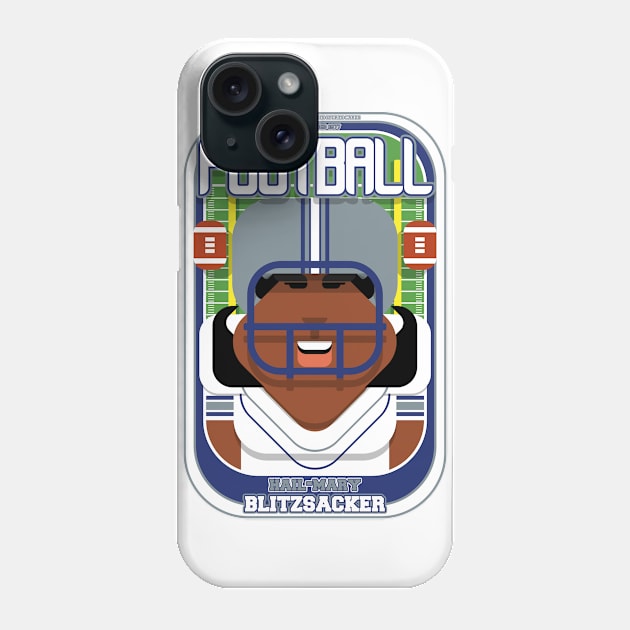 American Football White Silver Blue - Hail-Mary Blitzsacker - Aretha version Phone Case by Boxedspapercrafts