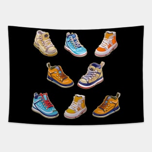 Funky Cute High Top Tennis Shoes Tapestry