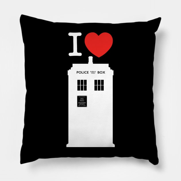 I ♥︎ Doctor Who (white-out) Pillow by andrew_kelly_uk@yahoo.co.uk