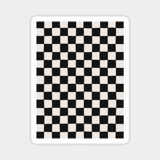 Check Pattern Black & Off White Magnet