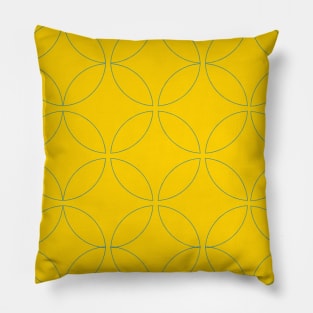 yellow green geometric pattern Pillow