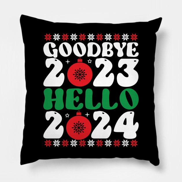 bye bye 2023 hello 2024 Pillow by MZeeDesigns