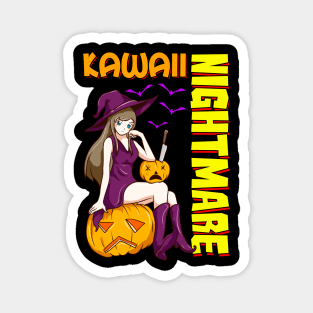 Kawaii Nightmare Halloween Anime Princess Witch Magnet