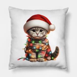 Christmas Scottish Fold Cat Pillow