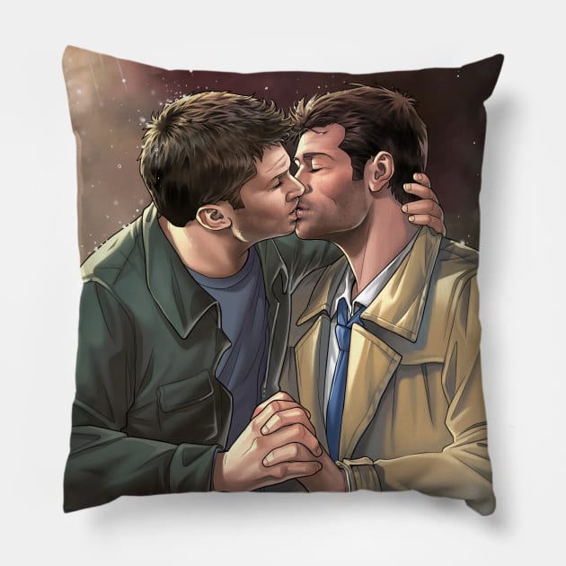 Kis in the Rain Pillow by GioGui