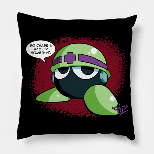 Mettaur Green Pillow by KnightLineArt